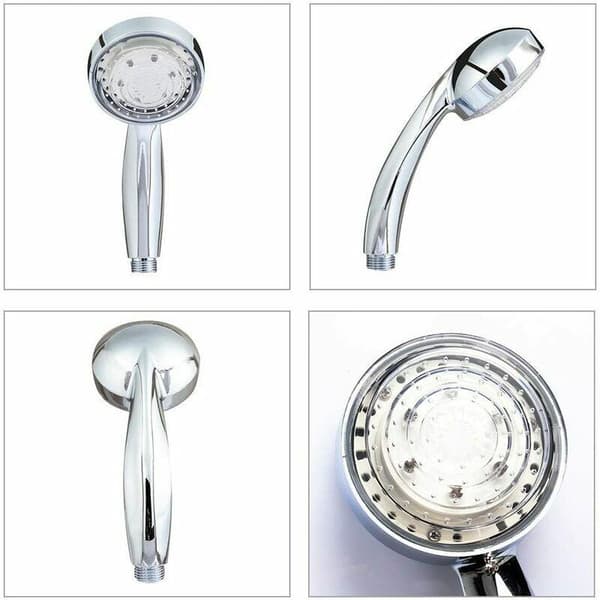 7 farger LED-dusjhode, flerfarget, universell passform