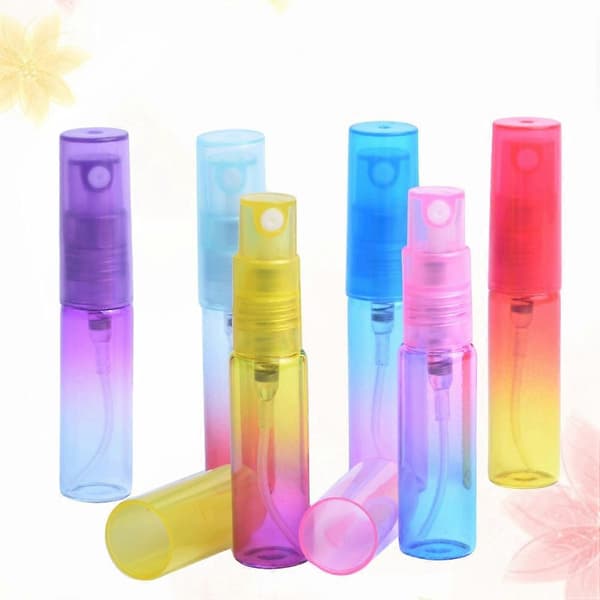 Sprayflaska Parfymdispenser för förvaring 6 st 5 ml sminkbehållare regnbåge