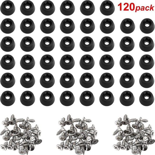 120 st mjuka skärbrädesgummifötter med rostfria skruvar 0,28 x 0,59 för möbler, Elect -zz