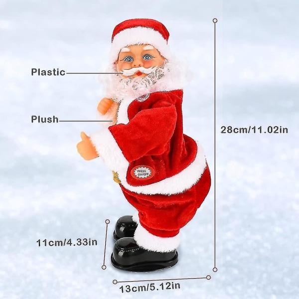 Elektrisk swing Hip Santa, musikalsk Santa Legetøj Batteridrevet syngende og dansende julemand