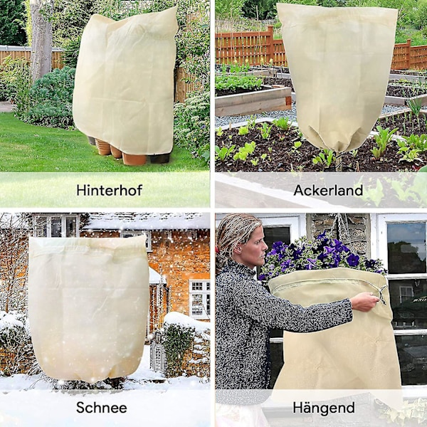 Vinterplante frostbeskyttelsesdæksel Plantedæksel til planter med lynlås og snøre fortykke 200cm*240cm