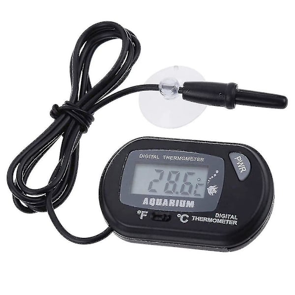 Akvarie Termometer, Lcd Digital Elektronisk Termometer Med Sugkopp Vatten Termograf
