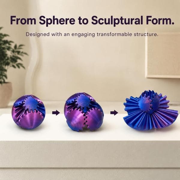 Kugelkula 3D-printed cube toy, rotating ball cube desk gyroscope, unique and fun birthday gift, cool 3D printed things