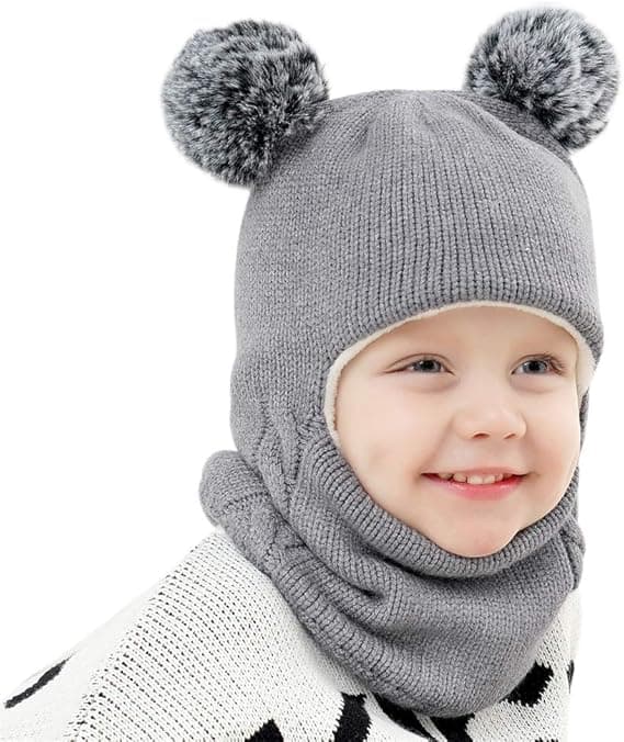Baby Vintermössa och Halsduk Set, Unisex Spädbarn Småbarn Barn Mössa Halsduk