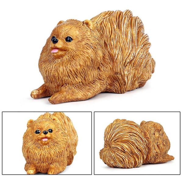 Haloppe Söt Pomeranian Hund Djur Actionfigur Modell Heminredning Utbildning Barnleksak