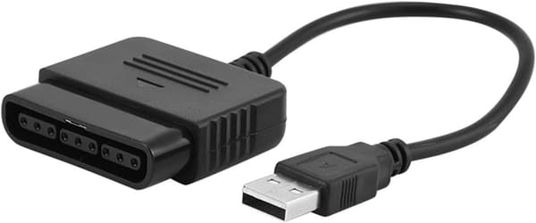 PS2 - USB-sovitin PS2-ohjain USB:hen ABS musta Sony Playstation 2 PS2-ohjain USB-sovittimeen muunnin PS3 Windows PC:lle