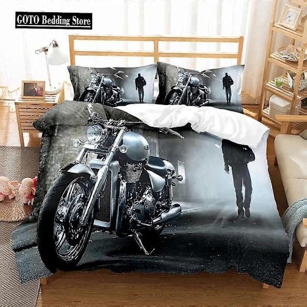 v339 Sängkläder Påslakanset Retro Motorcykel Traktor Sängöverkast Sovrum Täcke Set Queen Size Mode Personlighet Sängkläder Nytt 3-delat 135x200cm 53x78in