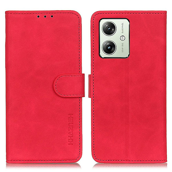 For Motorola Moto G54 5g Cover Retro Wallet Læder Telefon Stativ Etui Red