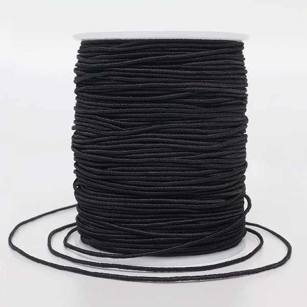 Elastisk tråd til armbånd, 1 mm x 110 yards Robust elastisk tråd til smykkefremstilling, halskæder, perler - sort Black and White