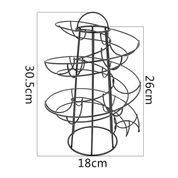 Egg Dispenser Spiral Storage, Metal Iron Spiral Egg Holder Egg Rack
