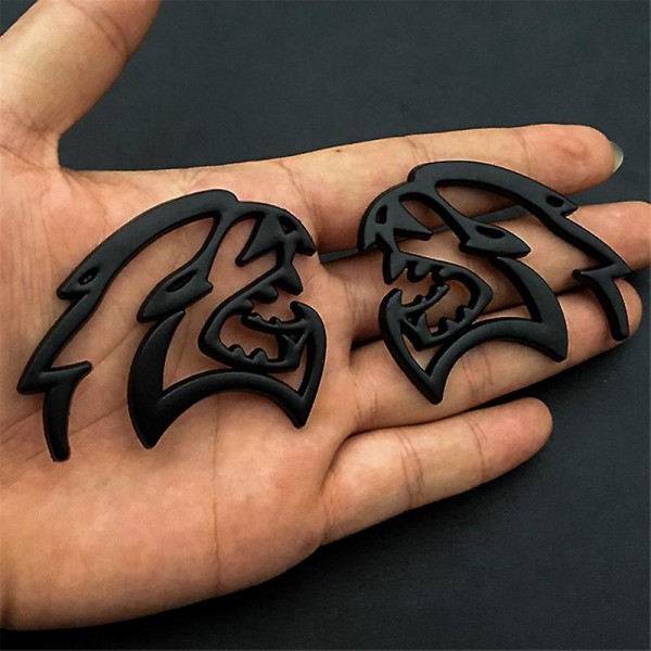 3D Metal Hellcat Bil Logotyp Dörr Fender Sido Stickesr Emblem Dekoration Bakre Bagageutrymme Emblem Dekal För Dodge Challenger Jeep H-02