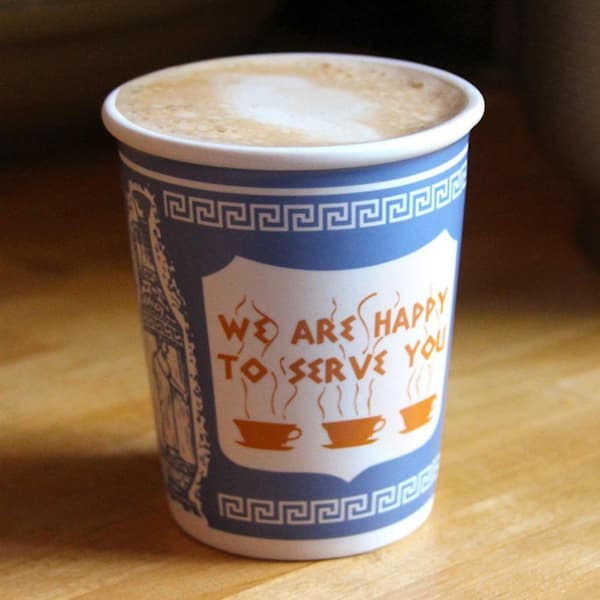 Vi är glada att servera dig porslin kaffemugg New York ikonisk pappersmugg kaffemugg Small
