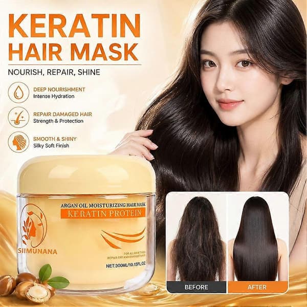 Arganolje Keratin Hårmaske - 300ml