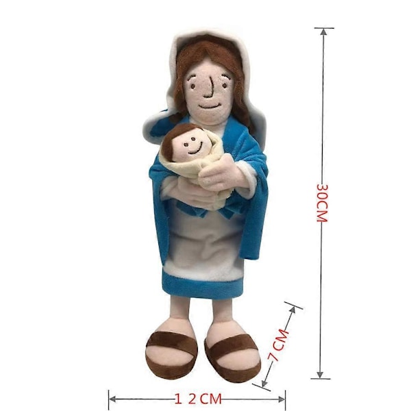 Jesus Plysch Kristus Religiös Leksak Jungfru Maria Fylld Dock Frälsare Julgåva B