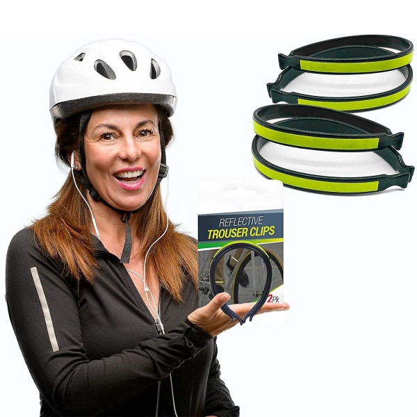 2 par lätta cykelbyxklämmor med reflexband för nattcykling