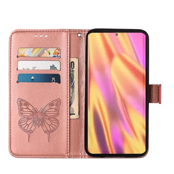 Kompatibel med Samsung Galaxy S23 Ultra 5g Flip Case Cover Premium Læder Embossing Magnetisk Pink