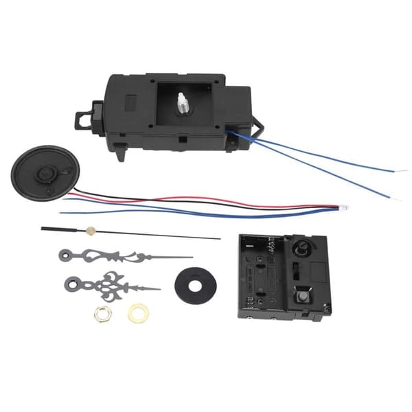 Quartz Pendulum Clock Movement with Black Hands, Music Box Speaker, Batteries, Melody Mechanism for DIY Clock