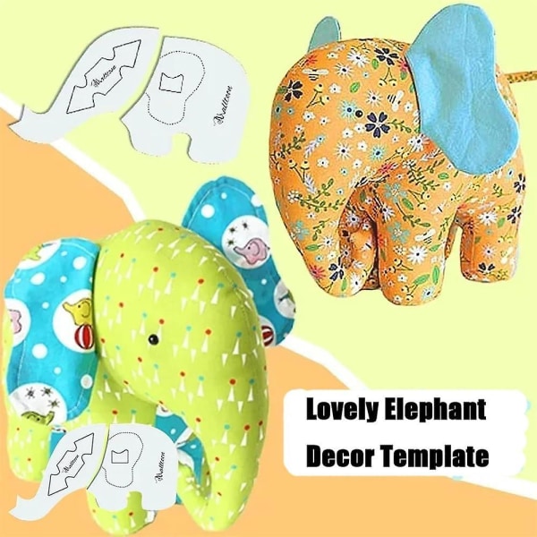 Härlig elefant dekormall, symönster för nybörjare mallar med instruktioner, symallar gör-det-själv-presenter 10inch