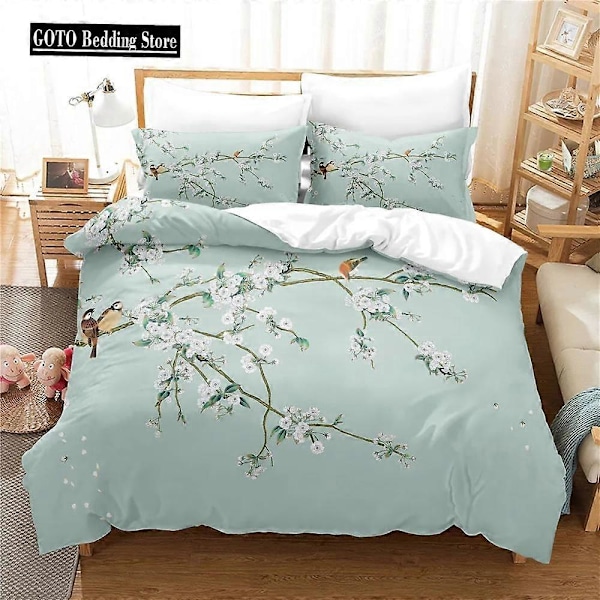v132 Sengesæt Voksne Chrysanthemum blomst Dynebetræk Sæt Børn, Twin Full Queen King Soveværelsessæt Boligtekstil housse de couette 3-delt 135x200cm 53x78in