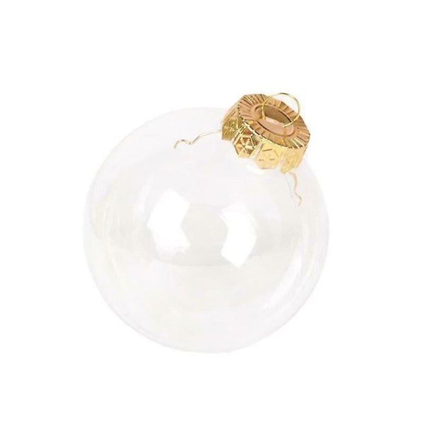 Klar Plast Ball Baubles Sphere Fyllbara Diy Ornament Decors Gold 5 PCS