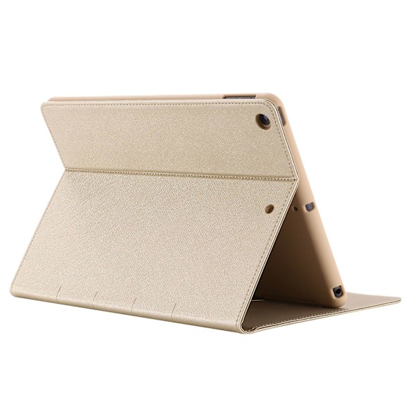 Gebei Parallel Lines Læder Auto Wake Sleep Tablet Etui Til Ipad 10.2 (2021)/(2020)/(2019) - Blå Gold