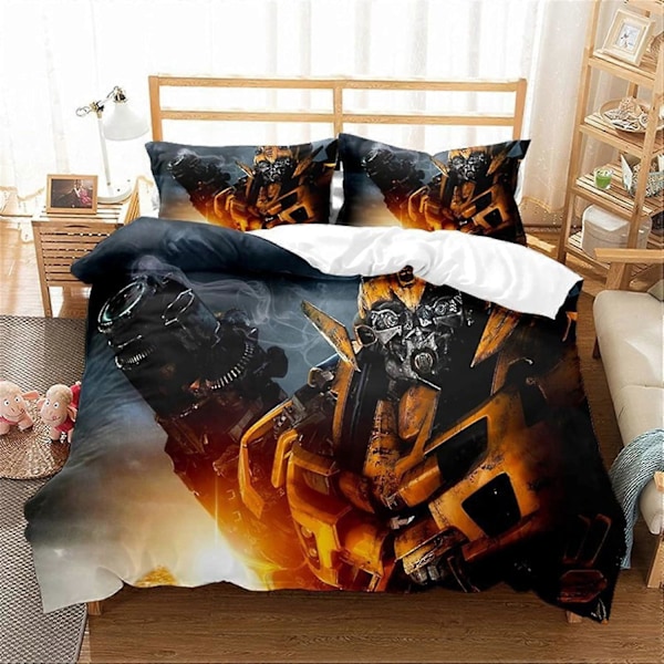 i25 Barn Pojkar Transformer-s Sängkläder Påslakan Storlek Twin/Queen Lättviktigt Täcke Bumblebee Optimus Prime jm25 240x260cm 94x102in