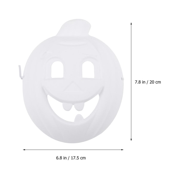 4 stk. Børnemaske Blank Maske Græskar Hoved Kostume Maskekarneval Maske Græskar Kostume White 20x17.5cm