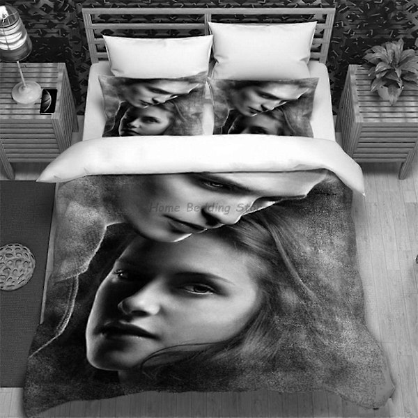 v861 Sängkläder Twilight Series Påslakanset Och Örngott Vampire Hot Movies Enkel King Full Fashion Sängkläder Set För Vuxna Påslakan 3-Delar 240x260cm 94x102in