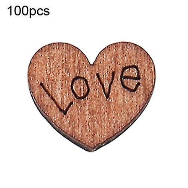 100 st träknappar i form av hjärtan för bröllopsdekoration AS PICTURE