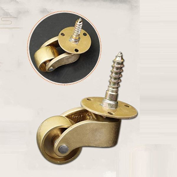 Set med 4 solide messing universelle hjul 360swivel møbelhjul møbelhjul 25*60mm(diameter * høyde)