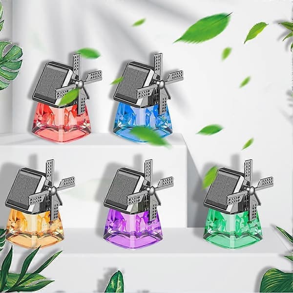 Vindmølleformet soldrevet roterende aromaterapi bilduftfrisker Green