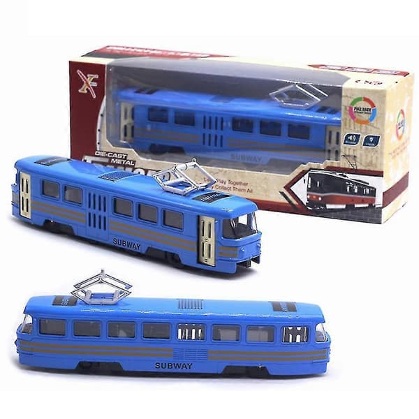 Classic Train Tram Diecast Pull Back Model With Led Music Educational Toy Kids Red Red