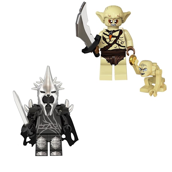 8 st The Lord of the Rings Medeltida Minifigurer Leksaksuppsättningar 1,77 tum Ringwraith Häxkung Goblin Byggstenar Actionfigurer med Vapen