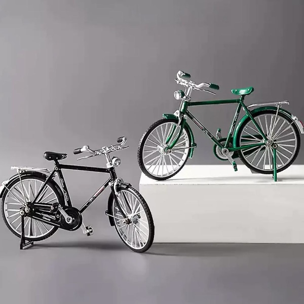 Retro-polkupyörän pienoismalli koriste miniatyyrikokoelma koristeellinen painevalettu lelu Retro Classic Metal Art Bike Green Diy