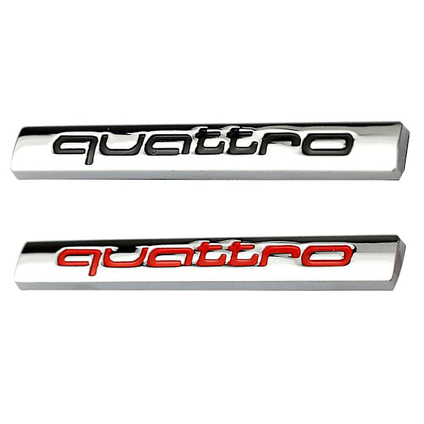 Quattro-logon metallinen auton takakonttiin tarkoitettu tunnusmerkki, tarra koristeeksi A4L A6L -malleihin Red