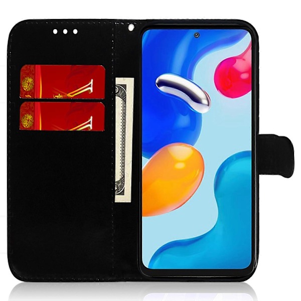 Plånboksfodral i PU-läder med bländande blommönster för Xiaomi Redmi Note 11 Pro 5G (Qualcomm)/Note 11 Pro 4G (MediaTek) - Stativfunktion, Magnetiskt Purple