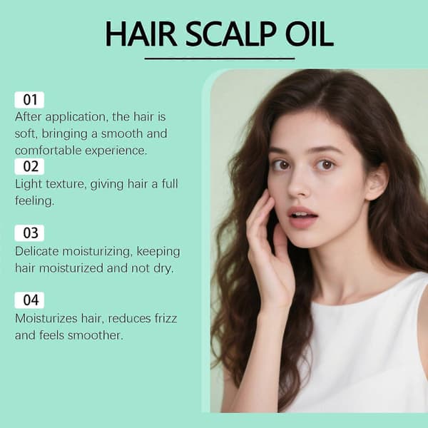 Hår- og hodebunnsolje - Hydrerende serum, makadamia- og druekjerneoljer, lindrer tørr hodebunn, balanserer talg, gir glans, for sensitiv hodebunn og flass 2PCS