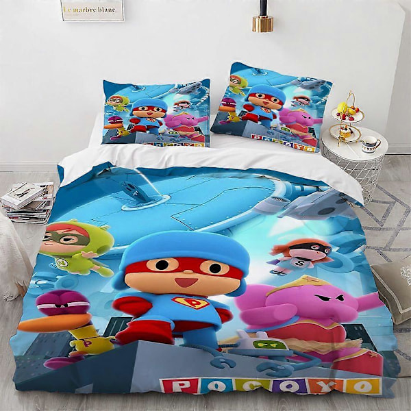 v986 Sengesett POCOYOS-Trykt Dynetrekk og Putetrekk, Sengesett, Dobbel, Full, Queen, King Size, Dynetrekk, Hjemmetekstiler, 3-delt Sengesett 135x200cm 53x78in