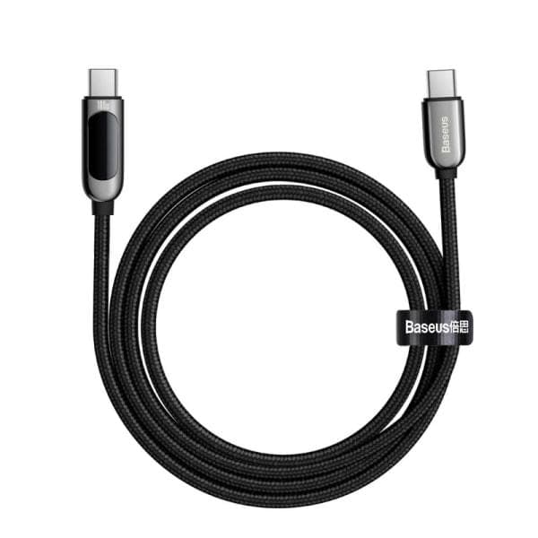 BASEUS Display Pikalataus USB-C - USB-C 100W 2m musta