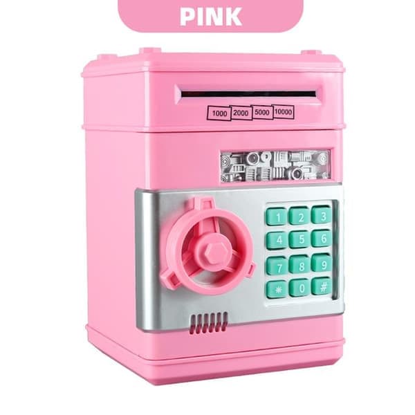 Pink Safe - With Code Lock and Sound Effects - Automatic Banknote Feeding - Educational Toy for Children (3+ years)