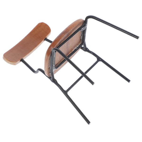 Miniature Stol Dukkehus Møbler til Dekoration Holdbart Sort Materiale