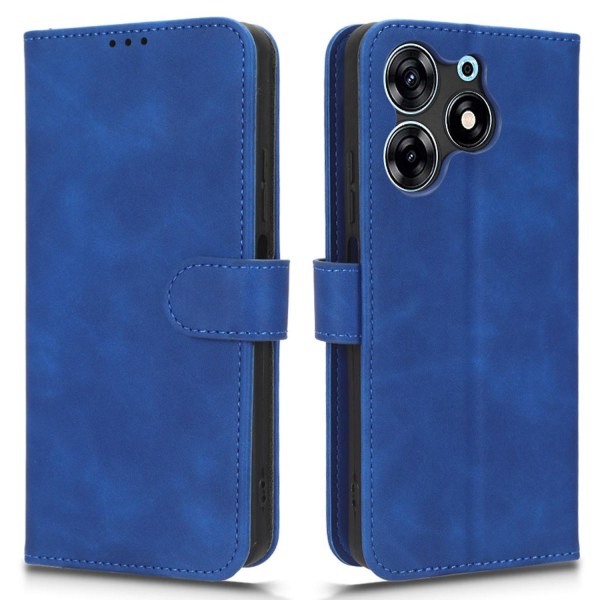 For Tecno Spark 10 Pro Skin-touch Læder Folio Etui Tegnebog Stativ Magnetisk Beskyttende Telefon Cover Blue Transsion Tecno Spark 10 Pro