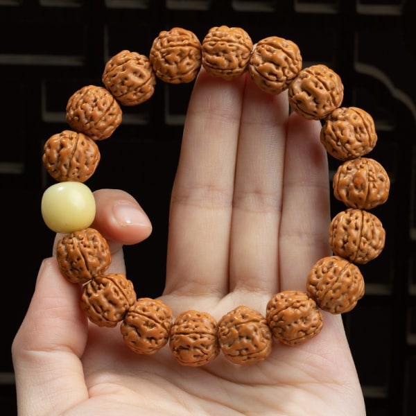 Boutique Tree King Xiaodong Bodhisattva Bodhisattva Blasting Meat Shuanglong Pattoo Walnut Single Round Buddhist Beads Nianzhuwen Play Bracelet 28