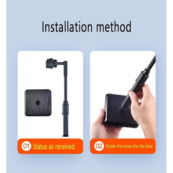 Mobiltelefonstativfeste for direktesending, skrivebordsstativ, stativ for mobiltelefon, 360 graders rotasjon for direktestrømming, videoopptak
