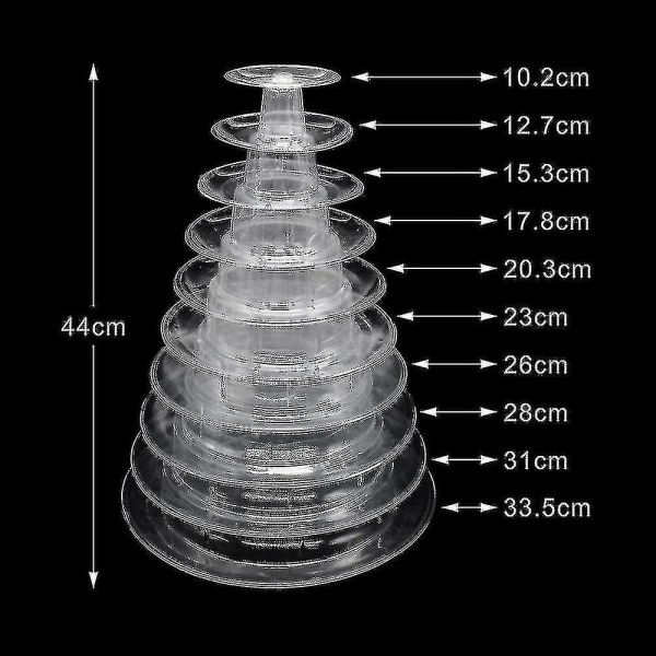 10-etagers cupcake-holder stand-tårn, til bryllup fødselsdagsfestindretning-