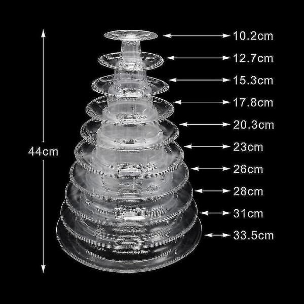 10-vånings cupcake-hållare stativ torn, för bröllop födelsedagsfest dekor-