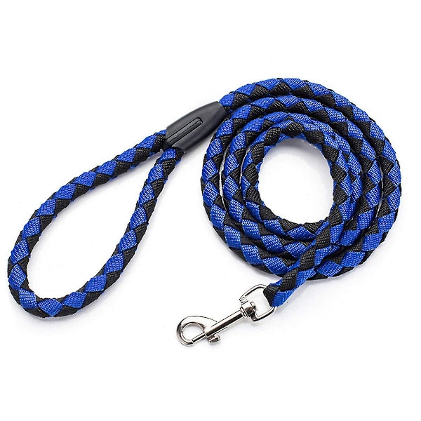 Pet Nylon Lead Leash Pet Rope Pet Training Rope Leash for Medium and Large Dogs with Stainless Steel Buckle 1.5M Long and 1.2CM Width (Blue)