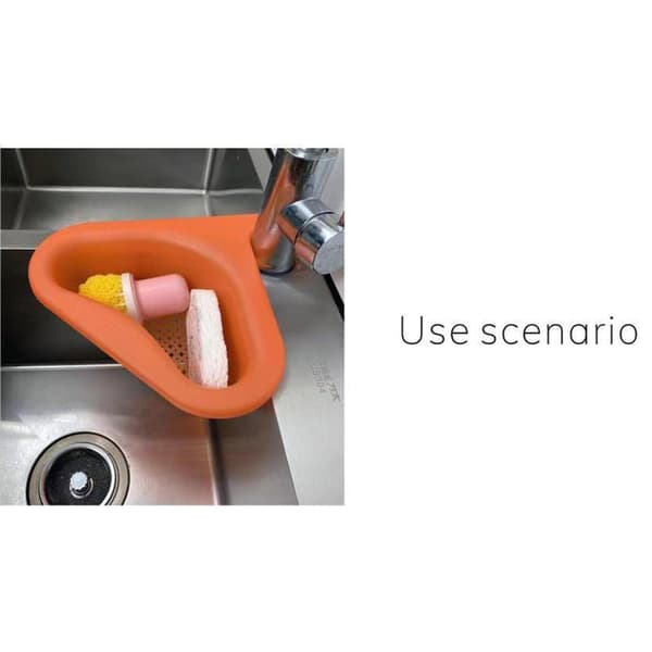 Sink Strainer Basket Punch-Free Sink Drain Rack Triangular Corner Sink Hanging Strainer Holder for Kitchen Bathroom 0.2