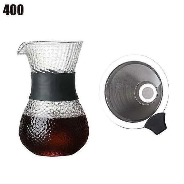 Dobbeltvægget Pour Over Kaffemaskine i Rustfrit Stål - Varmebestandigt Design 400ml