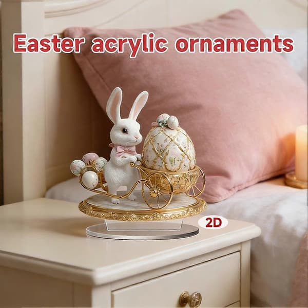 2D Akryl Julhem Skrivbordsdekoration Kontorsprydnad A2E6■ G9A3 Transport Easter eggs 1pcs
